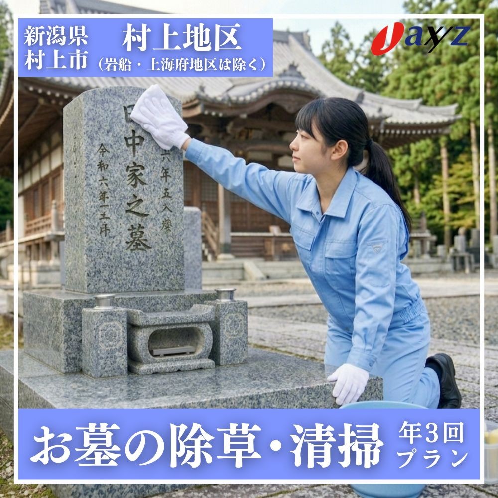 
                  【年3回】お墓掃除代行サービス（清掃・除草プラン）【対象地区：村上地区（岩船・上海府地区は除く）】1106004　新潟県 村上市 （株）日本アクシィーズ お墓 掃除 草刈り 
                