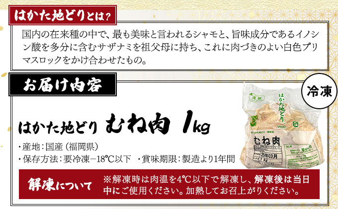 CV004 はかた地どりむね肉　1kg