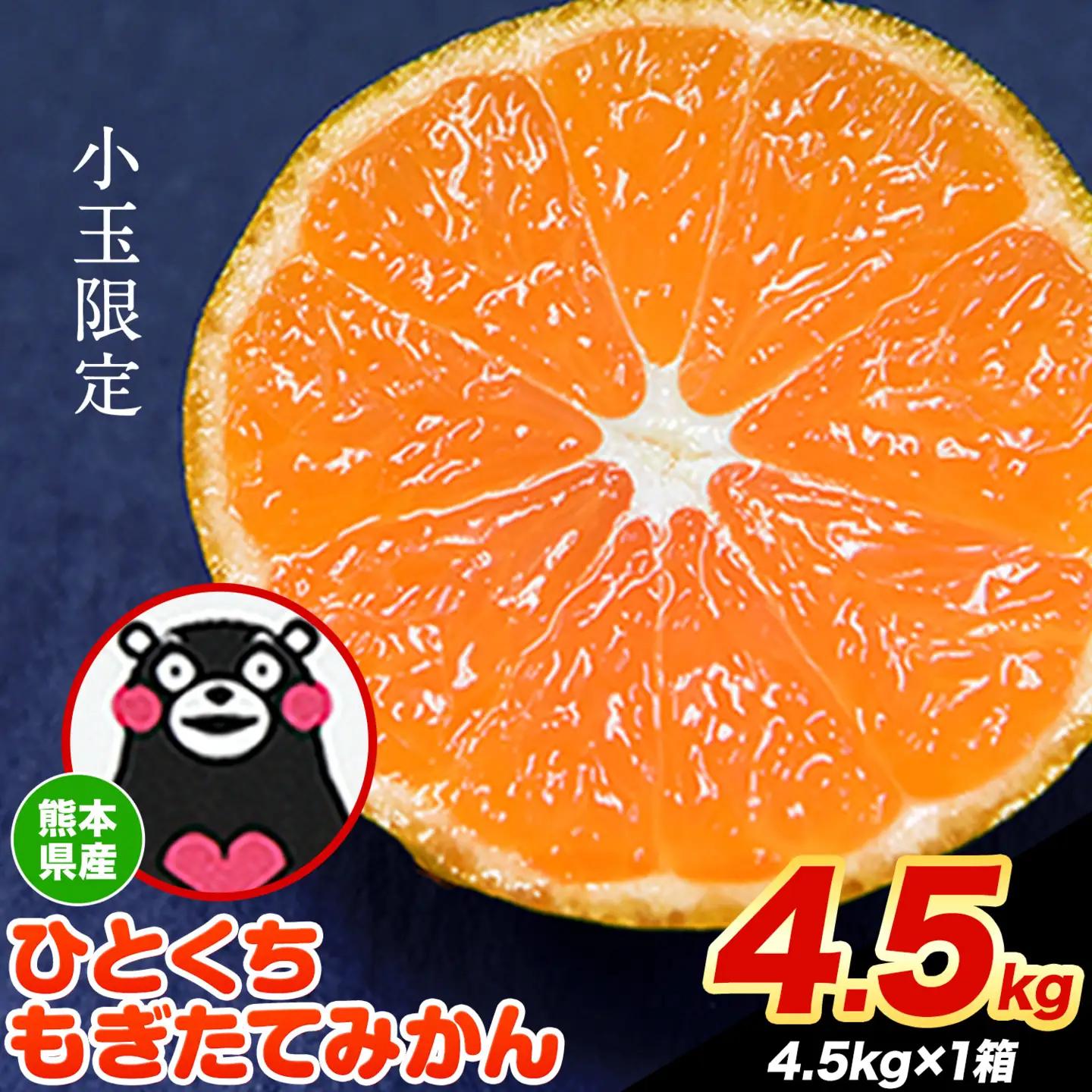 訳あり みかん ひとくちもぎたてみかん 約 4.5kg (4.5kg×1箱) S-3Sサイズ 訳あり ご家庭用 熊本県産 期間限定 フルーツ 果物 旬 小玉 みかん《9月下旬-12月下旬頃出荷》