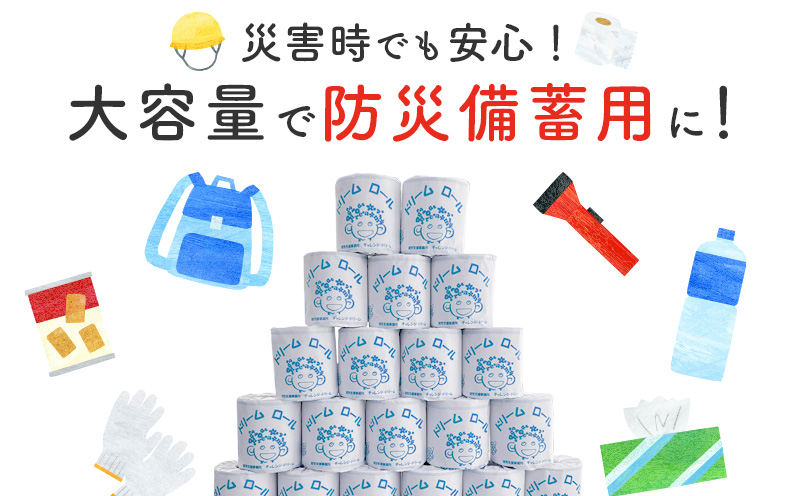 【シングル】オリジナルトイレットペーパー ドリームロール（シングル 長さ65m 27ロール 2箱）｜就労支援 チャレンジ・ドリーム 障がい者支援 トイレットペーパー 再生紙 日用品 無香料
