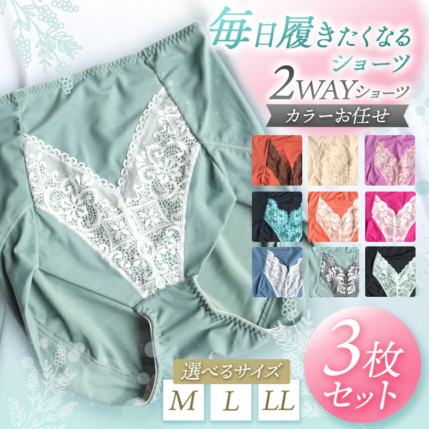 【ふるさと納税】 サイズ選択可能 女性用下着 2WAYショーツ 3枚 お任せアソート | 女性用下着 レディース ショーツ アソート 3枚 2WAY 君津市 きみつ 千葉県