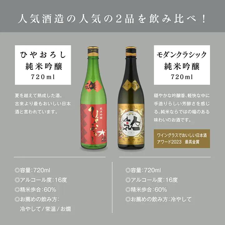 《数量限定 2026年9月出荷開始》ひやおろし純米吟醸 720ml・モダンクラシック純米吟醸 720ml 各1本セット【人気酒造株式会社】