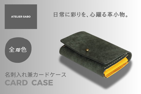 ガバッと開く名刺入れ兼カードケース 08 グリーンイエロー