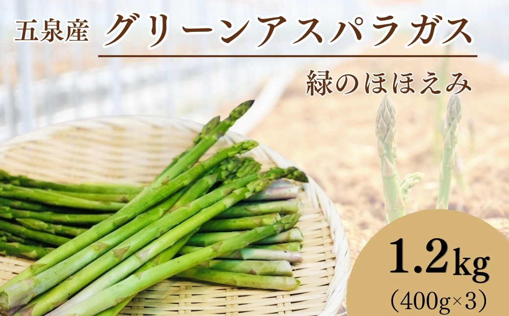 
                  五泉産 グリーンアスパラガス 1.2kg   新潟県 五泉市 株式会社蛇場農産
                