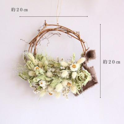 ふるさと納税 茅野市 信州八ヶ岳の麓から贈るドライフラワーリース Sハーフ(グリーン) |  | 01