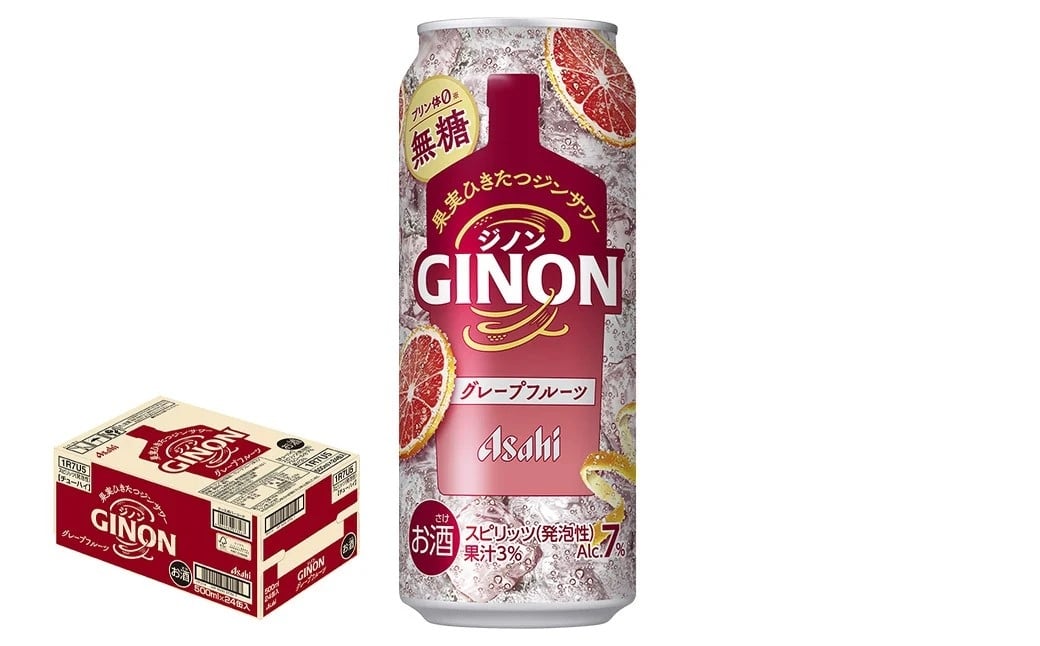 
            【2か月定期便】【福島のへそのまち もとみや産】アサヒGINONグレープフルーツ缶500ml×24本　【07214-0445】
          