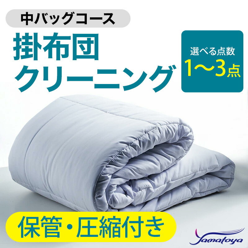 【ふるさと納税】掛布団クリーニング (1～3点パック) 保管・圧縮付き 中バッグコース 1～3点 保管・圧縮付き 丁寧 丸洗い セミダブル 掛け布団 寝具 こたつ 丸洗い クリーニング シーツ 高品質ヤマトヤクリーニング 糸魚川 帰省 年末年始 寝具
