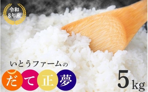 いとうファームの令和8年産「だて正夢」5kg ※2026年11月より順次発送予定