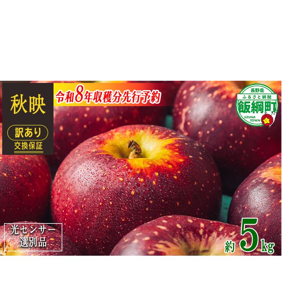【 感謝りんご / 光センサー選別品 】 りんご 秋映 訳あり 5kg （ 12玉 〜 25玉 ） 交換保証 ながの農業協同組合 2026年10月上旬頃から2026年10月下旬頃まで順次発送予定 令和8年度収穫分 傷 不揃い リンゴ 林檎 果物 フルーツ 信州 長野 12000円 予約 長野県 飯綱町 [1202]
