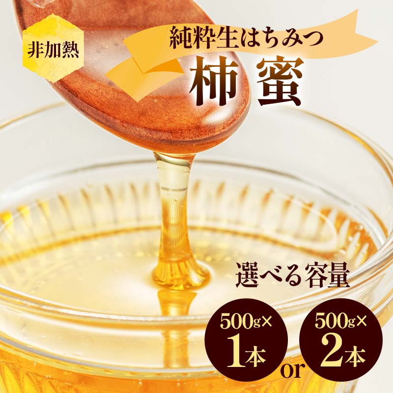 【ふるさと納税】＼容量が選べる／非加熱 純粋生はちみつ 柿蜜 500g～1kg ハチミツ 蜂蜜 健康食品 ダイエット ビタミン F21C-151var