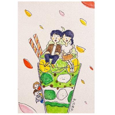 ふるさと納税 精華町 オリジナル似顔絵イラスト(2人用)