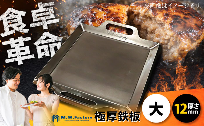 
            極厚鉄板【大】12mm厚（TMS-120）/ 鉄板 バーベキュー BBQ キャンプ アウトドア 極厚 / 栗東市 / M.M.Factory [BIBA015]
          