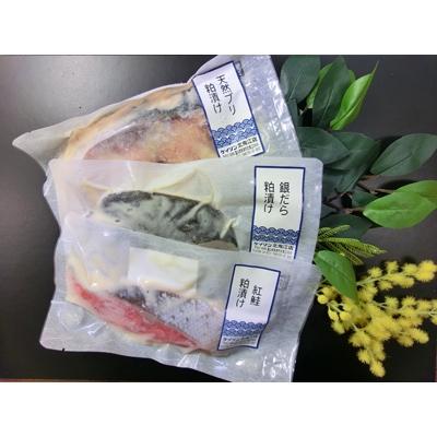 ふるさと納税 魚津市 【冷凍・小分け】粕漬け3種セット(ブリ・紅鮭・銀ダラ　各2切)