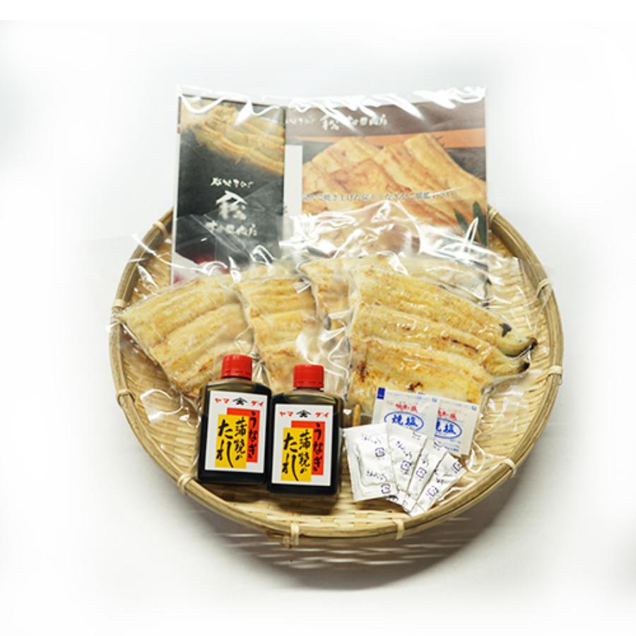 ＜ヤママツ村田商店＞ブランド鰻【でしこ】×ヤママツ村田商店　炭火白焼き（大串サイズ）4串150g×4