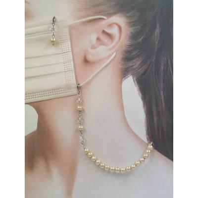 ふるさと納税 和泉市 《いずみパール》コットンパールマスクホルダーネックレス&スワロ付きマスクチャーム留め&ポーチ付き |  | 01