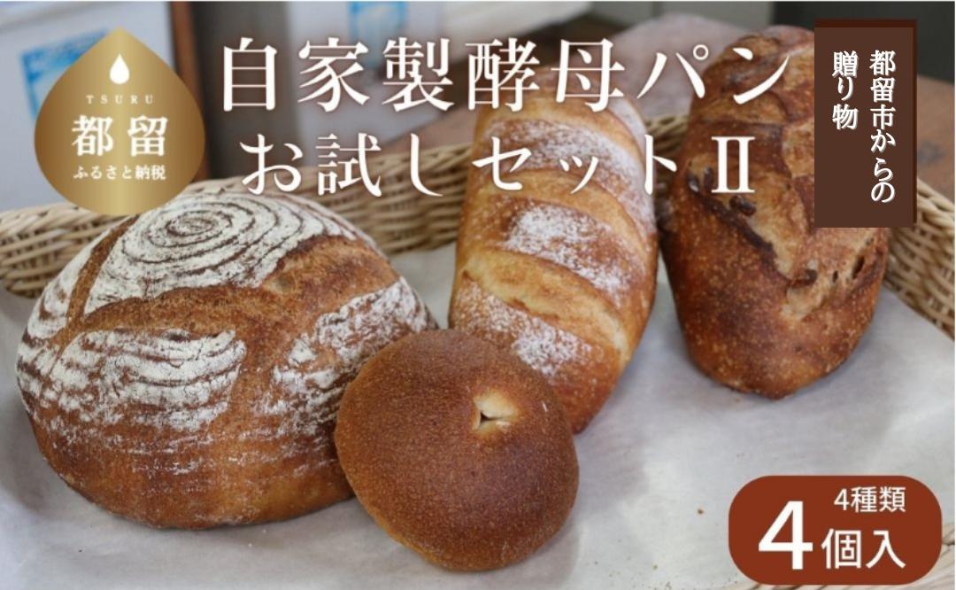 
自家製酵母パンお試しセットⅡ（４種類４個）【パン工房 稔】｜天然酵母 食パン パン 菓子パン 詰合せ 詰め合わせ セット ギフト 無添加 お試し
