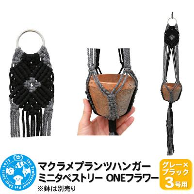 ふるさと納税 邑楽町 マクラメプランツハンガー ミニタペストリー ONEフラワー 3号用|09_chm-d10101ah