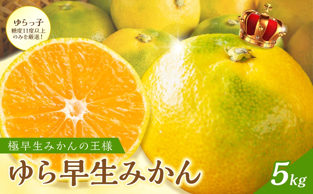 
                  御坊市・日高川町・由良町産　ゆら早生みかん（ゆらっ子）5kg《先行予約》
                