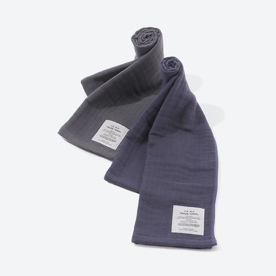 ＜SHINTO TOWEL＞2.5-PLY GAUZE　ガーゼマフラー2色セット（Mix Navy・Mix Charcoal）MST0001