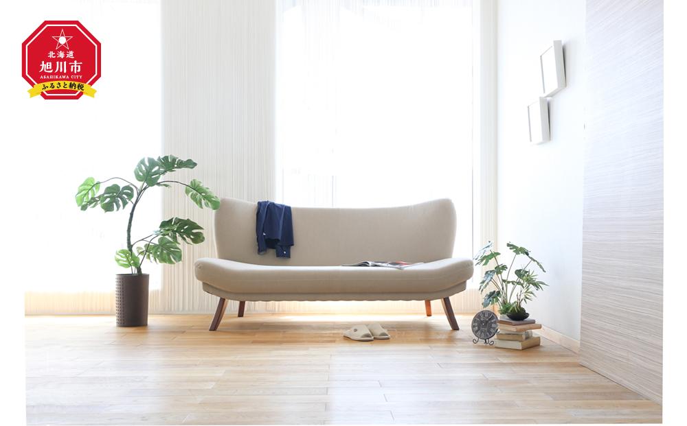 旭川家具 宮田産業 CAPA(キャパ) 2人掛けソファ ウォールナット 【 国産 無垢 インテリア 木製 ナチュラル ソファ ソファー 2人掛け 2.5人掛け コンパクトソファ リビング ダイニング 北海道 】_01375
