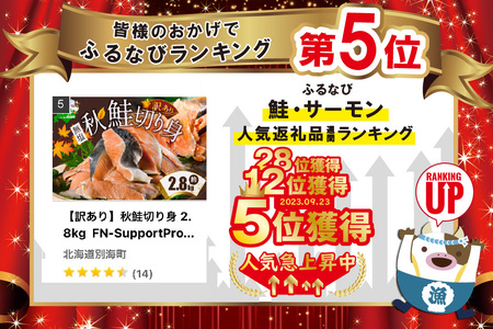 【ふるなび限定】訳あり 北海道産 無塩 秋鮭の切り身 2.8kg （ さけ サケ 鮭 秋鮭 鮭切り身 鮭切身 北海道 鮭 訳あり 訳あり不揃い 訳あり鮭 訳あり鮭切り身 訳あり人気 訳あり大人気 人気