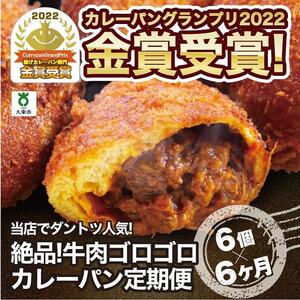 【6か月定期便】カレーパン 6個 牛肉 ゴロゴロ グランプリ 金賞受賞