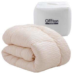とろーりOFFton　掛け布団　シングル（ベビーベージュ）_とろーり OFFton 掛け布団 シングル 厚手 洗える 150 × 210cm ネット付き 柔らか 掛け心地 秋 冬 春 最適 ドレープ性