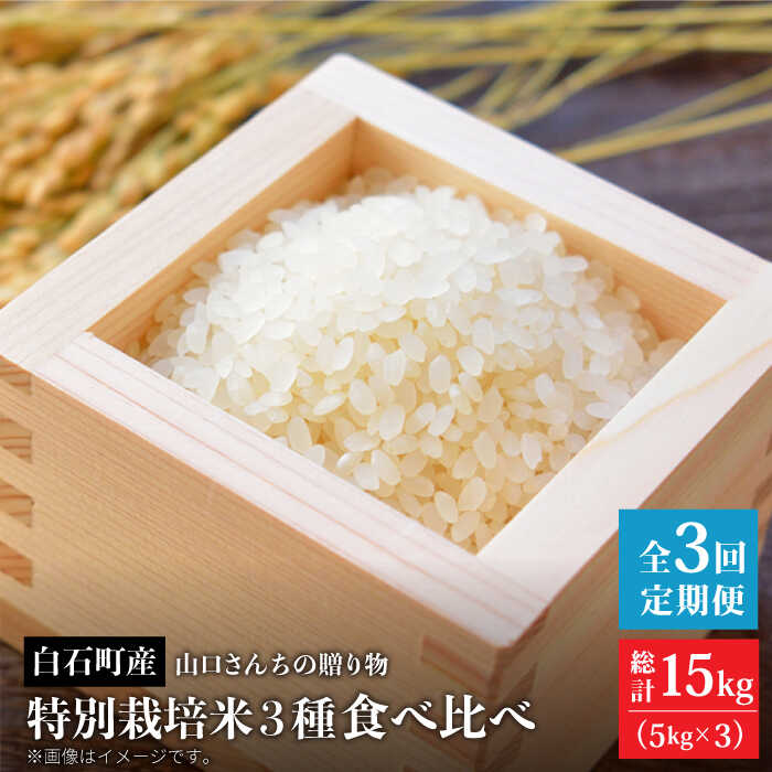 【ふるさと納税】【令和8年1月以降発送】【全3回定期便】 特別栽培米 3種食べ比べ（白米） 各回5kg【y'scompany】米 お米 新米 ブランド米 農家直送 特別栽培 特別栽培米 夢しずく ひのひかり さがびより 令和7年 佐賀県 白石町 [IAS014]