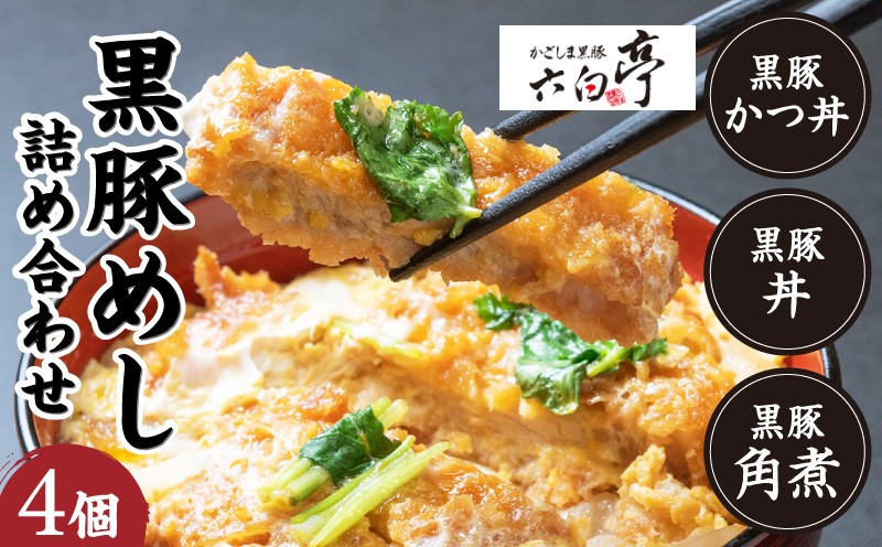 
【かごしま黒豚 六白亭】黒豚めし詰合せ　4個　K163-003
