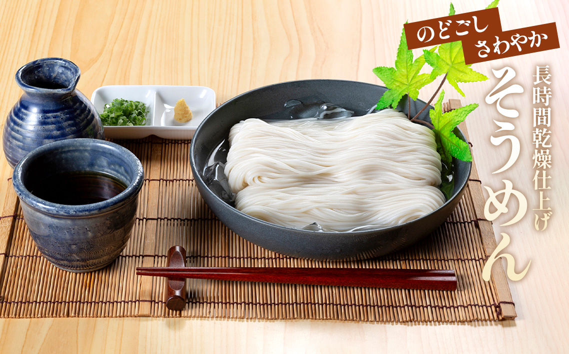 お得な詰め合わせセット（そうめん・ざるきしめん・めんつゆセット）915g【春夏限定】 ／ 麺類 素麺 きし麺 つるつる しこしこ 手折めん のどごし さわやか かつお 昆布だし めんつゆ付 愛知県 N