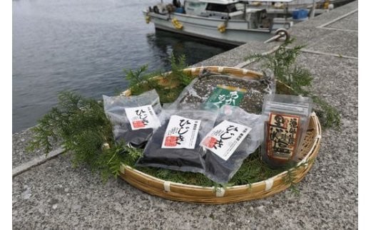 天然アカモクセット（アカモク500g・乾燥ひじき60g・黒目塩1袋） 【 ふるさと納税 人気 おすすめ ランキング あかもく 乾燥 ひじき 乾燥ひじき ヒジキ 黒目塩 しお 塩 海藻 セット 詰合せ 詰め合わせ 愛媛県 伊方町 送料無料 】 IKTJ008