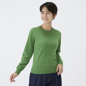 日本製 カシミヤ100% レディース クルーネック Lサイズ