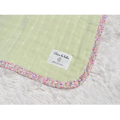 ふるさと納税 泉大津市 8重ガーゼケット (アップルグリーン×花柄) ベビーサイズ