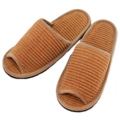 ふるさと納税 宮城県 スリッパ インドコットンLサイズ ブラウン つま先滑り止め付き