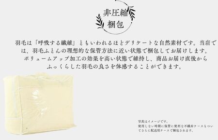 羽毛布団 クイーン クリーム ダウン93%1.8kg 羽毛掛けふとん 冬用