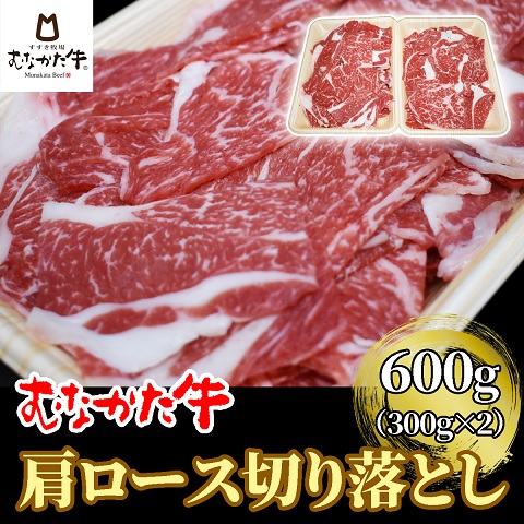 むなかた牛肩ロース切り落とし600g【すすき牧場】_HA1276