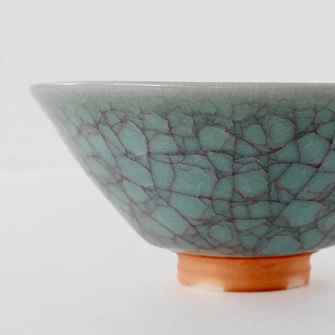 【氷裂貫入青瓷】抹茶茶碗 （小野寺裕司 作）