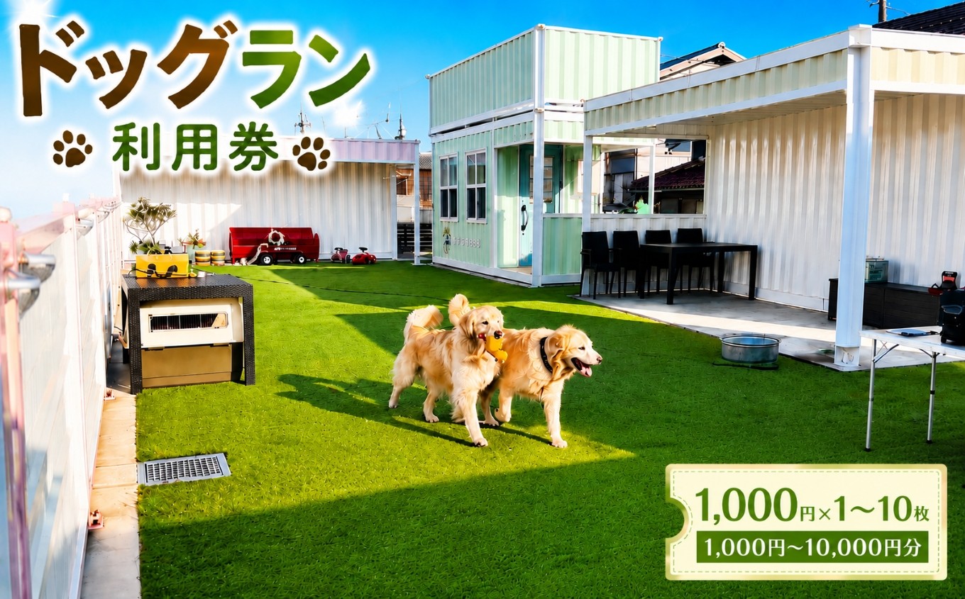 
                  【選べる利用券】ドッグラン利用券 1,000円分 4,000円分 10,000円分 ｜ドッグラン ドッグ 犬 いぬ 自然 天然芝 愛犬 cocoronlife 自然豊か 快適 運動不足 小型犬 大型犬 利用 利用券 愛知県 美浜町
                
