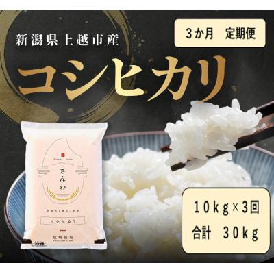 ふるさと納税 上越市 【発送月固定定期便】【10月より出荷予定】新潟県産コシヒカリ白米10kg全3回