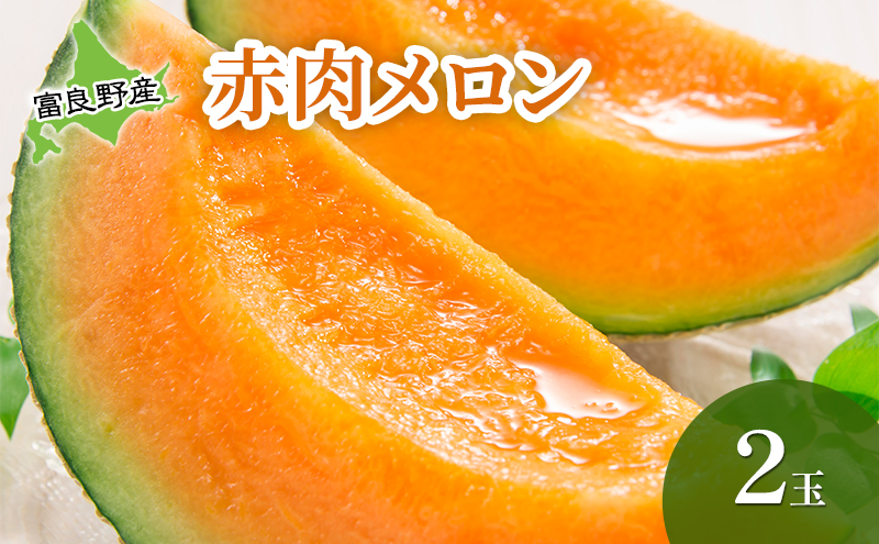 【2026年夏発送】 メロン 北海道 富良野メロン 赤肉2玉 北海道 ふらの めろん 果物 フルーツ 甘い ジューシー