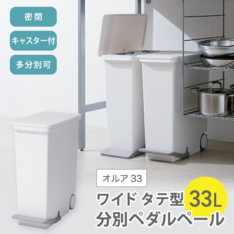 【ふるさと納税】オルア33スリム　タテ型　分別ペダル　ペール　LBD-14／ライクイット　like-it　 オシャレ　ゴミ箱　日本製