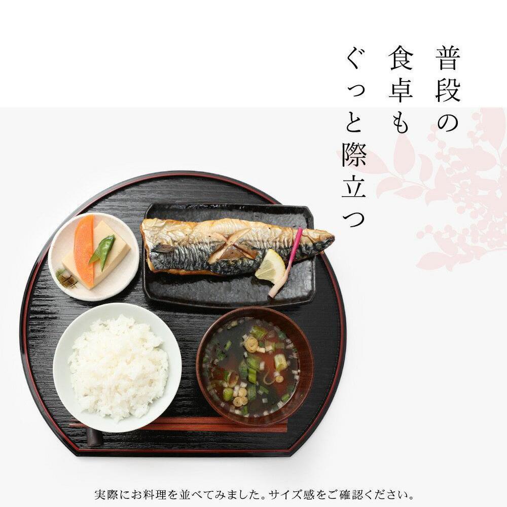 紀州漆器 半月盆 尺二 約36cm 5枚組 黒 朱両面塗 滑り止め加工 ［YS12］　CR010_イメージ4