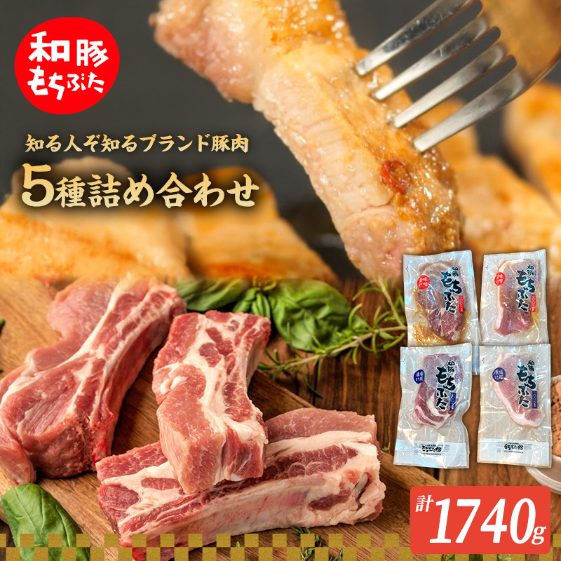 もちぶた5種 詰め合わせ モモ 肩ロース 味噌漬け 塩糀漬け 3パック スペアリブ