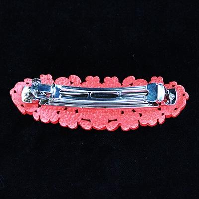 ふるさと納税 日出町 つげ細工 バレッタ(桜/拭き漆仕上げ) 約11cm×3.5cm |  | 01