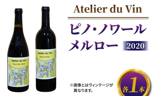 赤ワイン（ピノ・ノワール、メルロー）2020ヴィンテージセット、合計2本【アトリエデュヴァン】