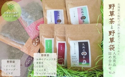 
こだわりハーブティー 野草茶と野草袋 人気商品詰め合わせセット ふるさと納税 人気 おすすめ ランキング こだわり ハーブティー 大地の天茶 野草茶 野草袋 北海道 七飯町 送料無料 NAAC002
