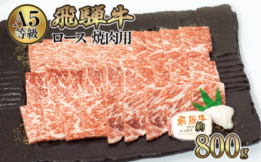 
店主こだわり雌牛 飛騨牛A5等級　ロース　焼肉用　約800g [No.065] ／ 牛肉 ブランド牛 やきにく メス牛 冷凍 岐阜県 特産
