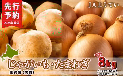 【2025年発送 先行予約】じゃがいも5kg＆玉ねぎ3kg 食べ比べセット 合計8kｇ＜JAようてい＞じゃがいも 芋 秋じゃが 野菜 ポテト 北海道 国産