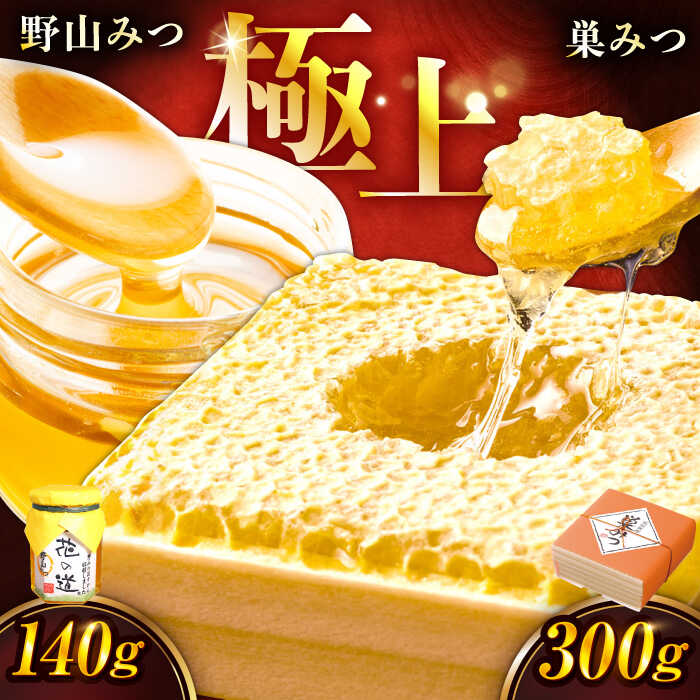 【ふるさと納税】巣みつ・野山みつセット 合計440g ハチミツ はちみつ 蜂蜜 広川町 / 株式会社九州蜂の子本舗[AFAI002]