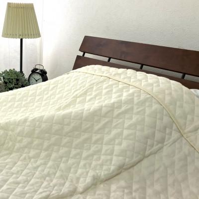 ふるさと納税 泉大津市 コットン大好き　丸洗いOK　肌掛けキルトケット(綿100%)シングル　生成り　RK-1 |  | 03